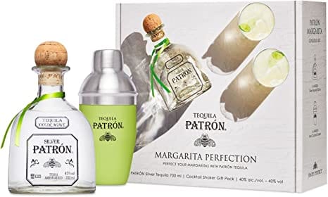 Patrón Silver Premium Tequila and Cocktail Shaker with Gift Box 70cl