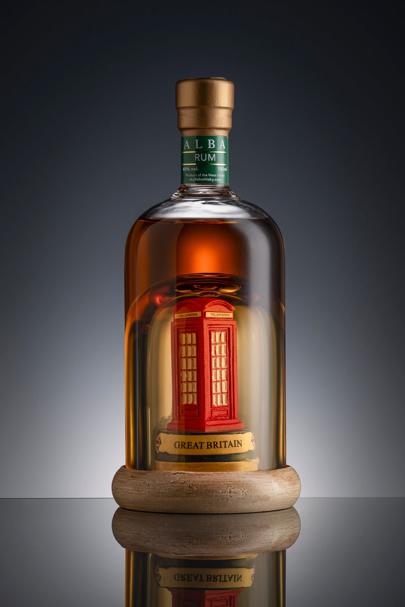 Red Telephone Box Mini Refillable Rum Decanter 10cl