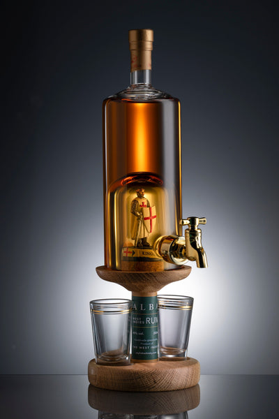 King Richard Refillable Rum Decanter &amp; 2 Glasses 35cl