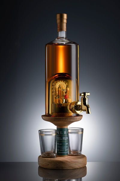 London Eye Refillable Rum Decanter &amp; 2 Glasses 35cl