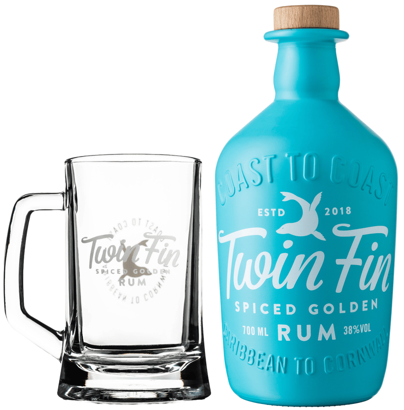 Twin Fin Spiced Golden Rum With Tankard 70cl