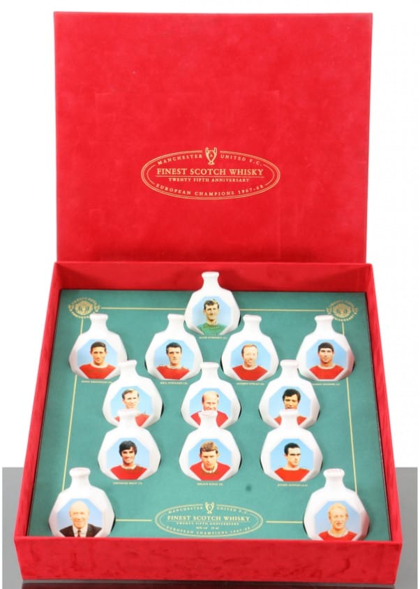 Manchester United 1968 European Championship 25th Anniversary Ceramic Miniature Whisky Collection