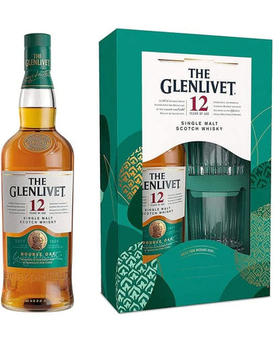 The Glenlivet 12 Year Old Single Malt Scotch Whisky Gift Pack with Two Glasses 70cl