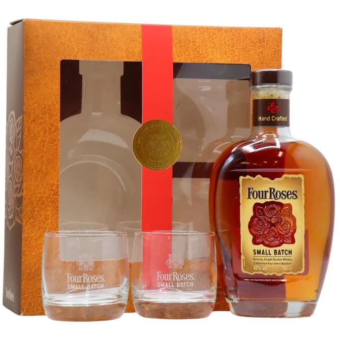 Four Roses Small Batch Bourbon & Glasses Gift Set 70cl, Threshers ...