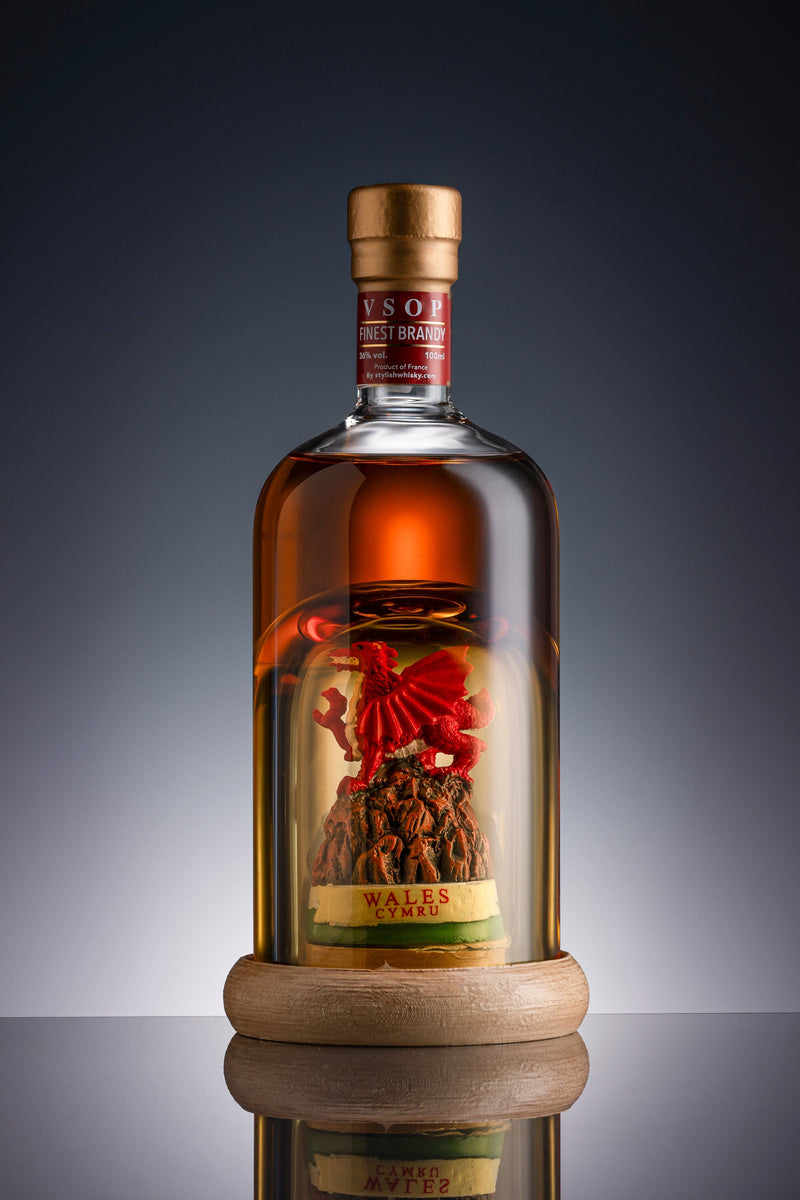 Welsh Dragon Mini Refillable Brandy Decanter 10cl