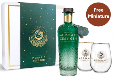 Mermaid Zest Gin 70cl Gift Pack with 2 x Glasses