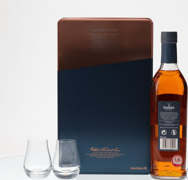 Glenfiddich 15 Year Old Distillery Edition Gift Tin With Glasses 70cl