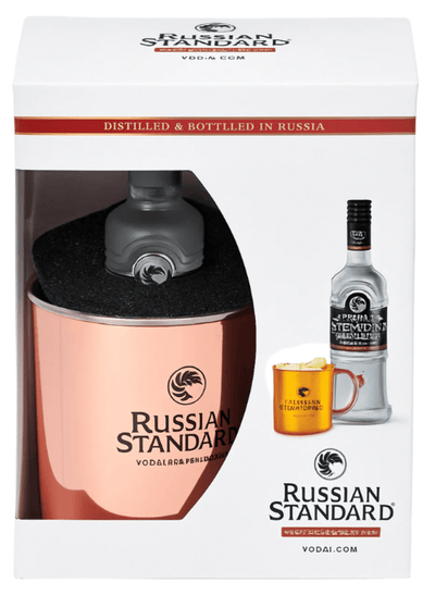Russian Standard Vodka Copper Mug &amp; Miniature Gift Set 5cl