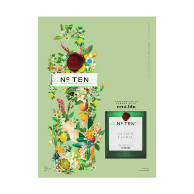 Tanqueray No. Ten Gin with a Limited Edition 'Citrus Bloom' Candle by cent.ldn 70cl