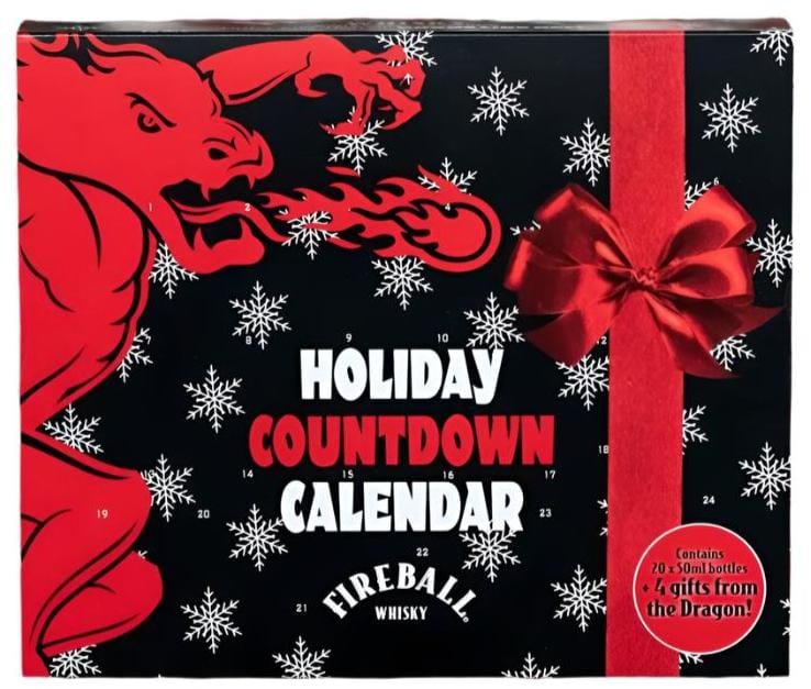 Fireball Cinnamon Whisky Liqueur Advent Calendar 20x5cl Plus 4 Gifts