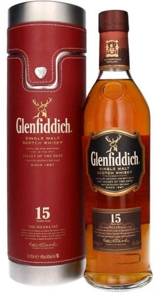 Glenfiddich 15 Year Old Solera Vat Leatherette Tube 70cl