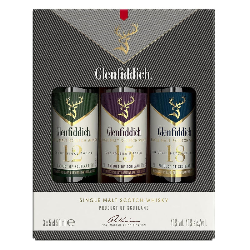 Glenfiddich Single Malt Scotch Whisky Miniature Gift Pack 3x5cl