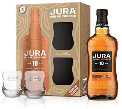 Jura Whisky 10 Year Old Single Malt 2 Glasses Gift Pack 70cl