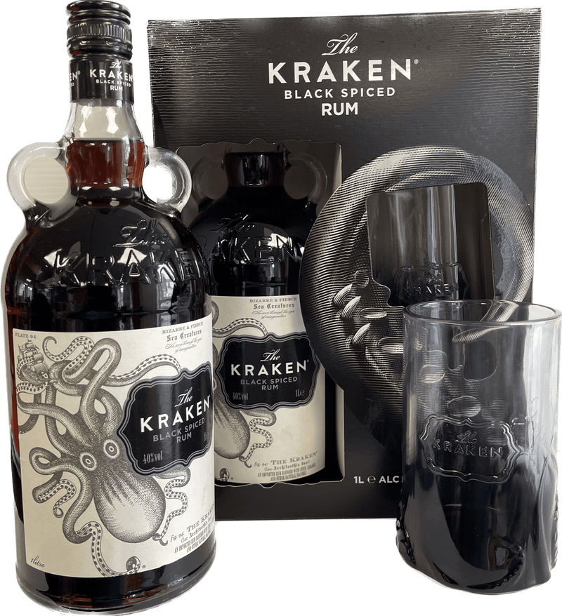 Kraken Black Spiced Rum Gift Set With Glass 1L