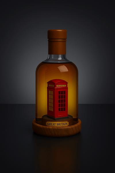 Red Telephone Box Mini Refillable Rum Decanter 10cl