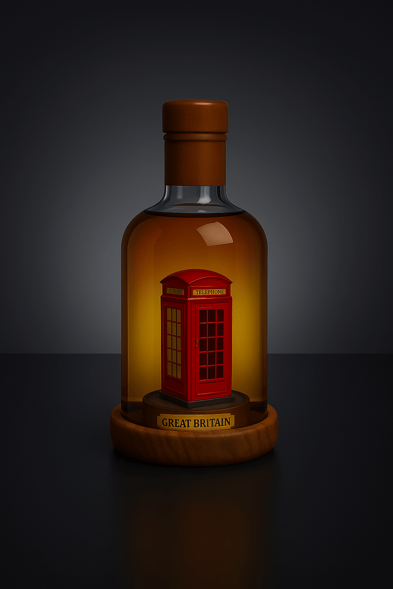 Red Telephone Box Mini Refillable Rum Decanter 10cl