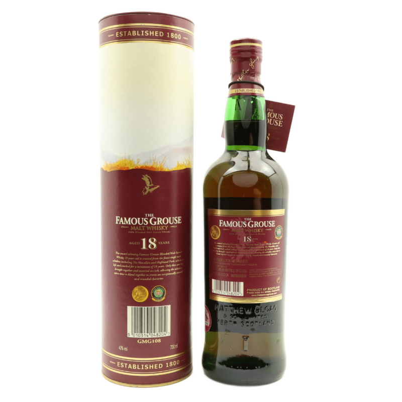 The Famous Grouse 18 Year Old Gift Tube 70cl