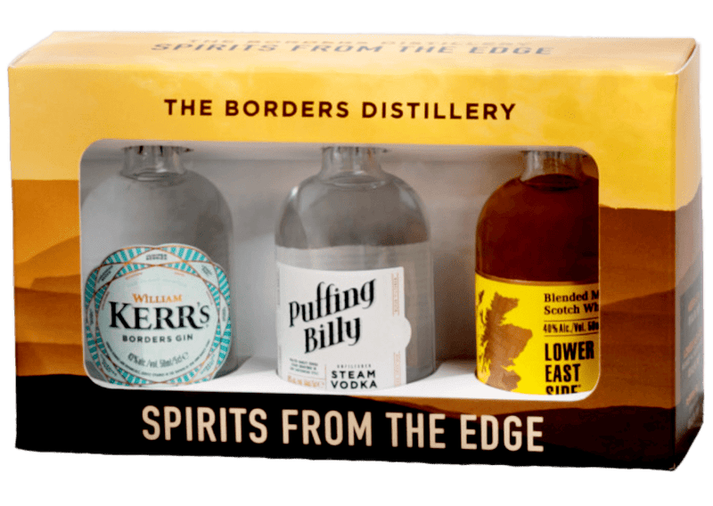 The Borders Distillery Spirits from the edge tasting set 3x5cl
