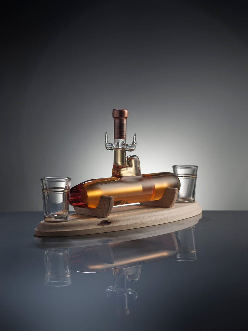 Submarine Refillable Brandy Decanter & 2 Glasses 20cl