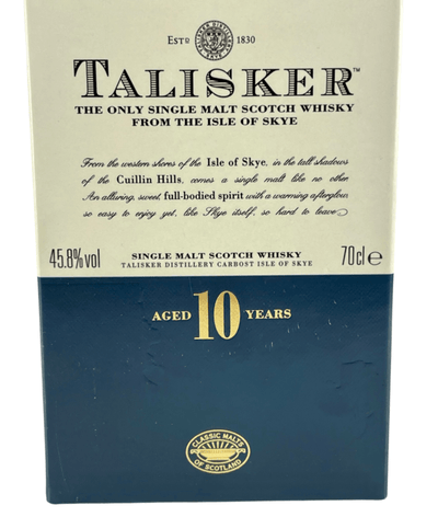 Talisker 10 Year Old Single Malt Scotch Whisky Old Design 70cl