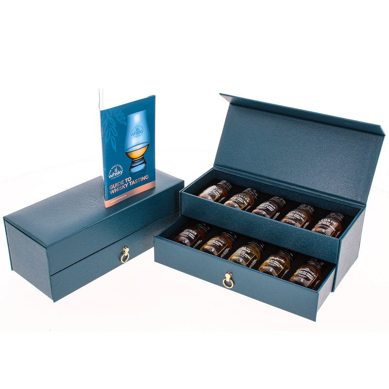 Premium Whisky Tasting Gift Box For The Whisky Aficionado With Tasting Guide 10x3cl