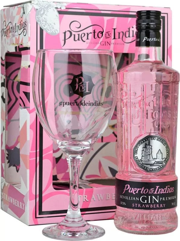 Puerto De Indias Strawberry Gin Gift Set 70cl