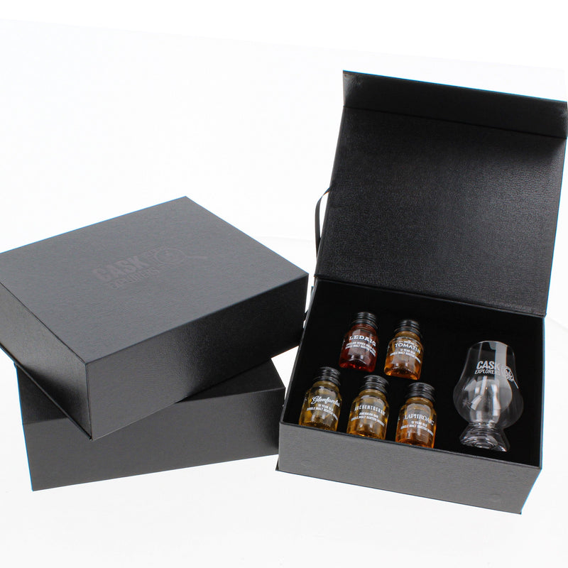 The Five Regions of Scotland Whisky Tasting Gift Set with Glencairn Whisky Glass 5x3cl