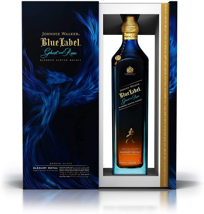 Johnnie Walker Blue Label Ghost and Rare Glenury Royal Blended Scotch Whisky 70cl
