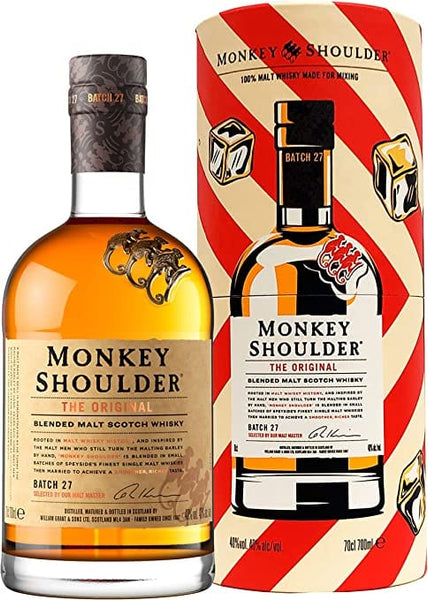 Monkey Shoulder Blended Malt Scotch Whisky with Gift Pack Tube 70cl –  Threshers