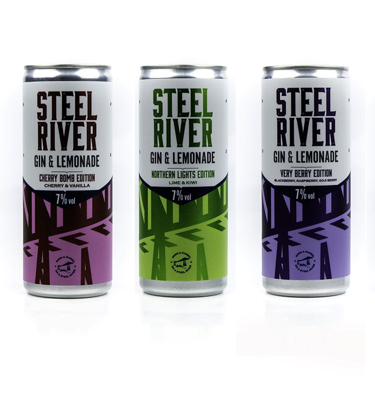 Steel River Gin & Lemonade Mixed Box Cans 12x250ml