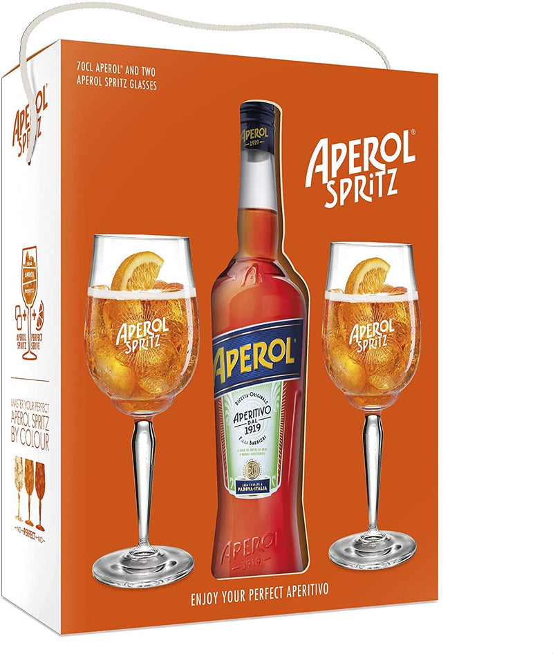 Aperol Spritz Gift Pack With 2 Spritz Glasses 70cl