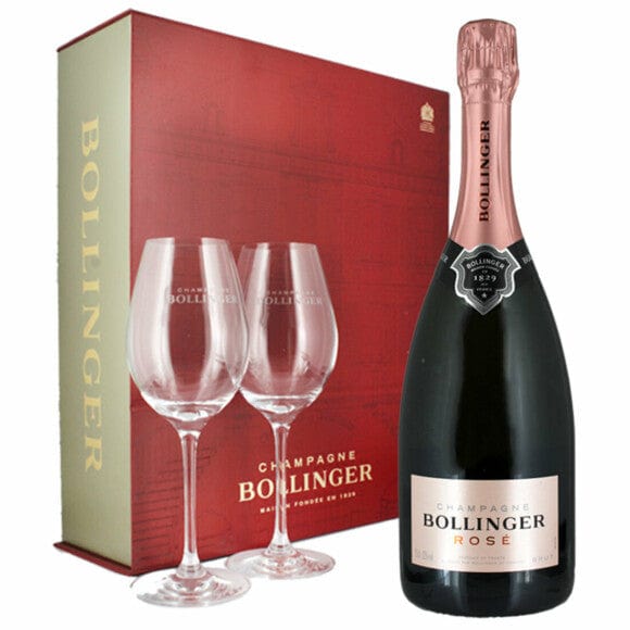 Bollinger Rosé Champagne Gift Set With Glasses 75cl