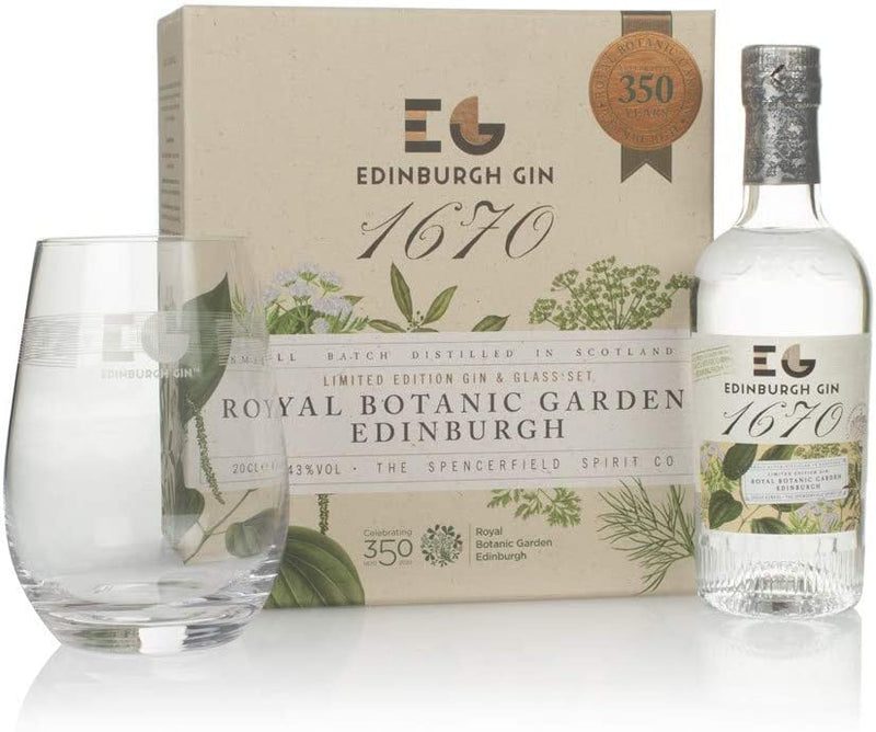 Edinburgh Gin 1670 Glass gift pack 20cl