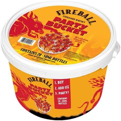 Fireball Cinnamon Whisky Liqueur Party Bucket 20x5cl, Threshers ...
