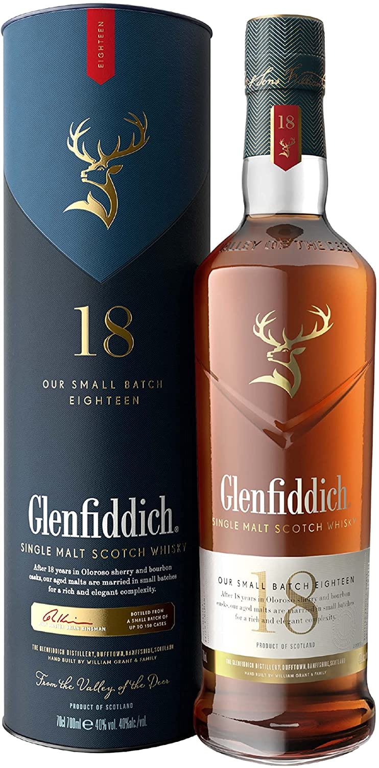 Glenfiddich 18 Year Old Single Malt Scotch Whisky 70cl