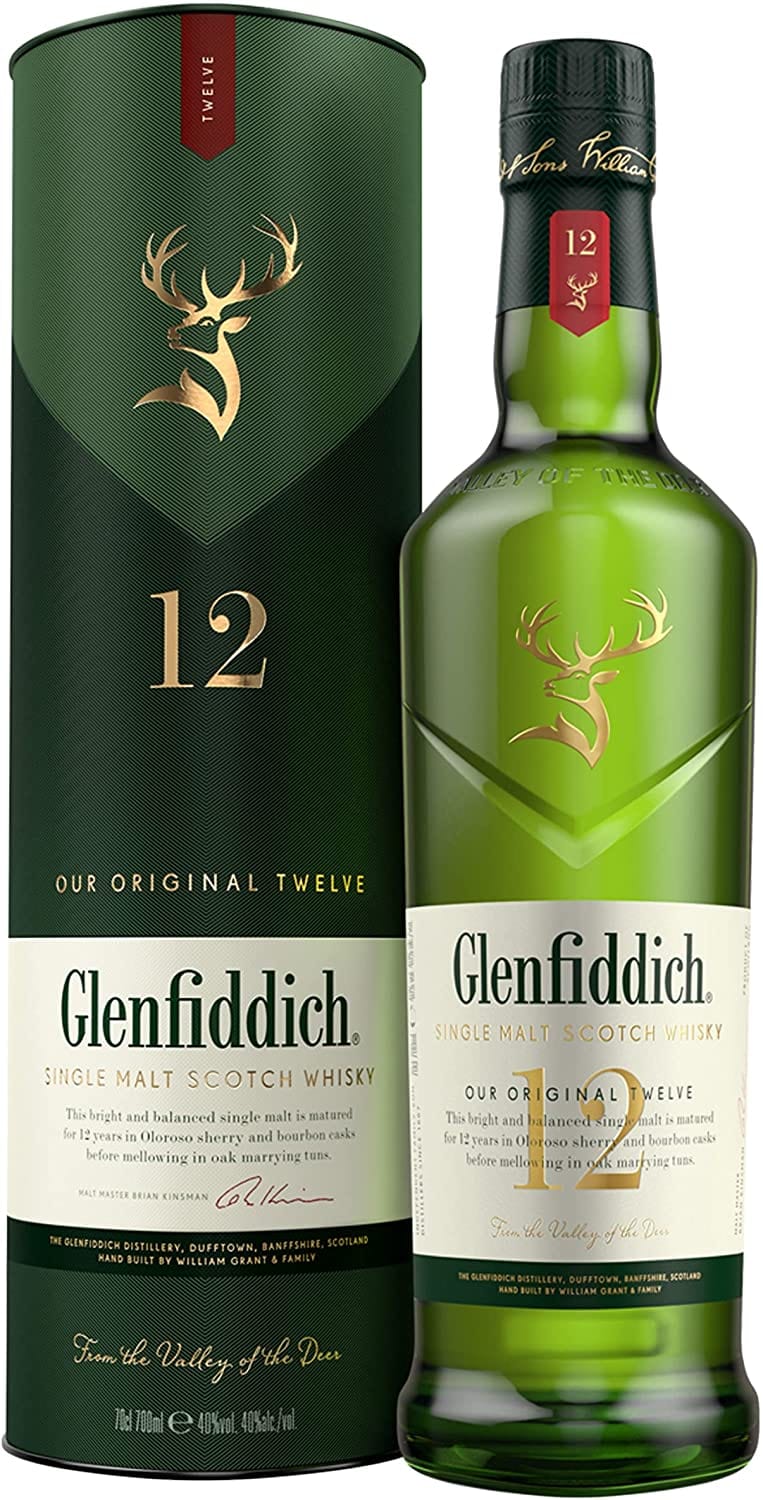 Glenfiddich 12 Year Old Single Malt Scotch Whisky Gift Box 70cl