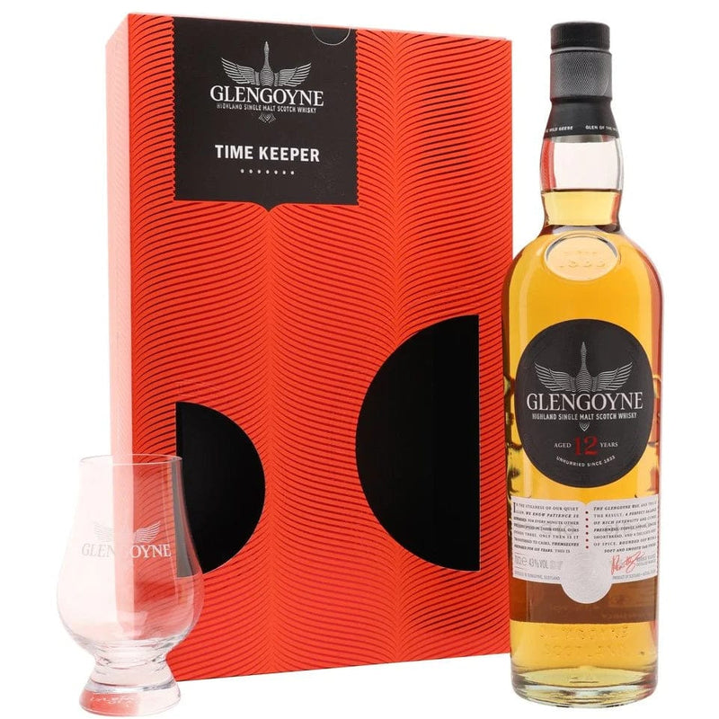 Glengoyne 12 Year Old Highland Single Malt Whisky Time Keeper Gift Set with Glass 70cl