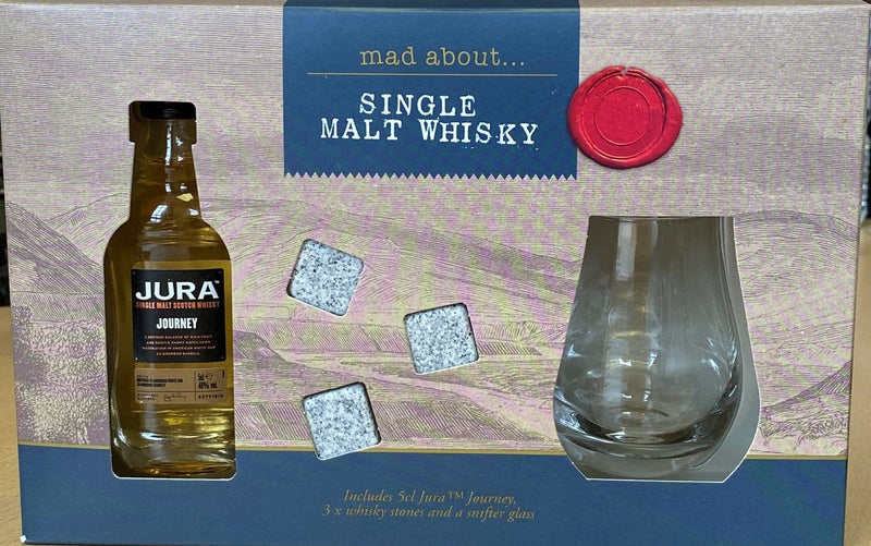 Jura Journey 3 x Whiskey Stones and Snifter Glass 5cl