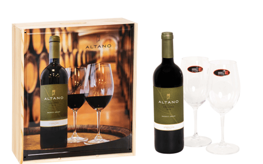 Altano Douro Organic Red x2 Glasses in Wooden Box 75cl