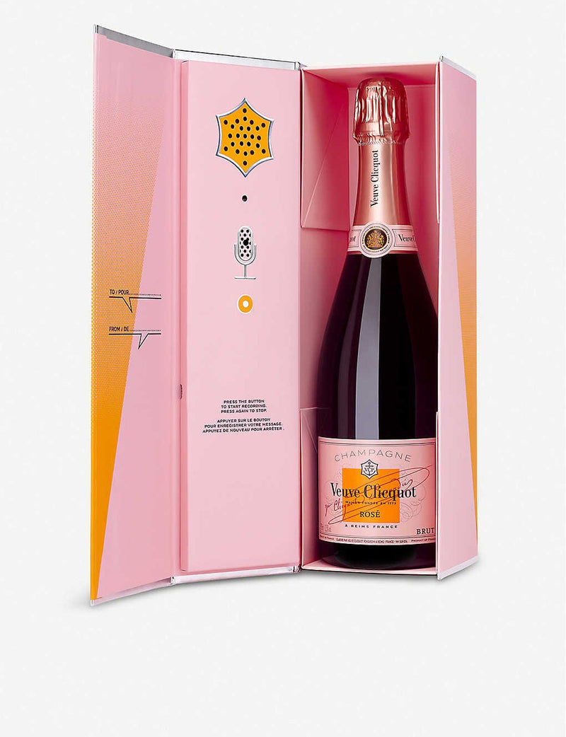 Veuve Clicquot Rose Champagne Call Box (Record Your Message) 75cl