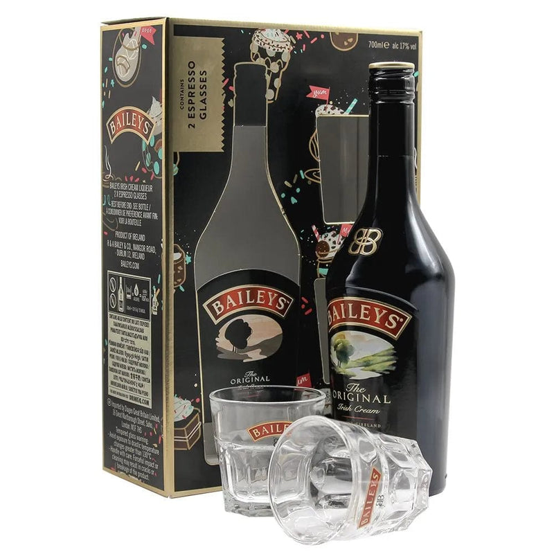 Baileys Original Irish Cream 70cl + 2x Espresso Glasses