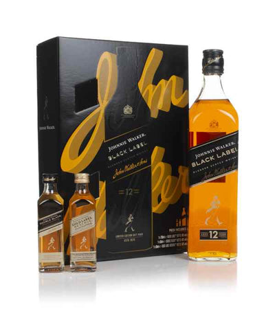 Johnnie Walker Black Label 12 Year Old 70cl Gift Pack With Miniatures