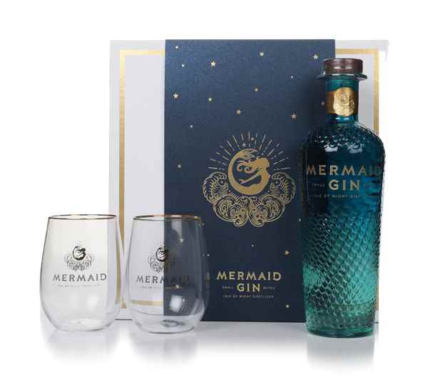 Mermaid Gin 70cl Gift Pack with 2 x Glasses